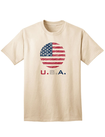 Patriotic American Flag Adult T-Shirt with Unique Scribble Design-Mens T-shirts-TooLoud-Natural-Small-Davson Sales