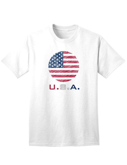 Patriotic American Flag Adult T-Shirt with Unique Scribble Design-Mens T-shirts-TooLoud-White-Small-Davson Sales