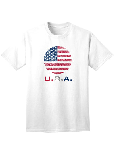 Patriotic American Flag Adult T-Shirt with Unique Scribble Design-Mens T-shirts-TooLoud-White-Small-Davson Sales