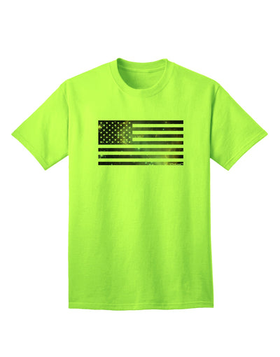 Patriotic American Flag Galaxy Adult T-Shirt - A Stellar Addition to Your Wardrobe by TooLoud-Mens T-shirts-TooLoud-Neon-Green-Small-Davson Sales