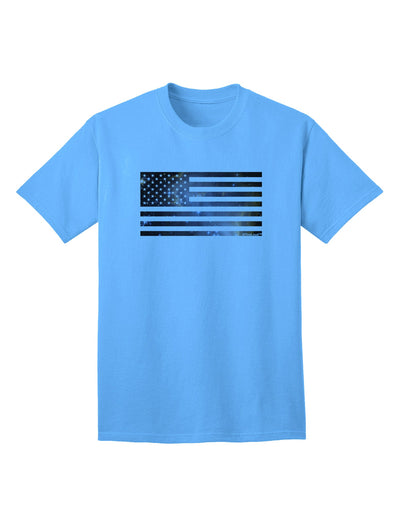 Patriotic American Flag Galaxy Adult T-Shirt - A Stellar Addition to Your Wardrobe by TooLoud-Mens T-shirts-TooLoud-Aquatic-Blue-Small-Davson Sales