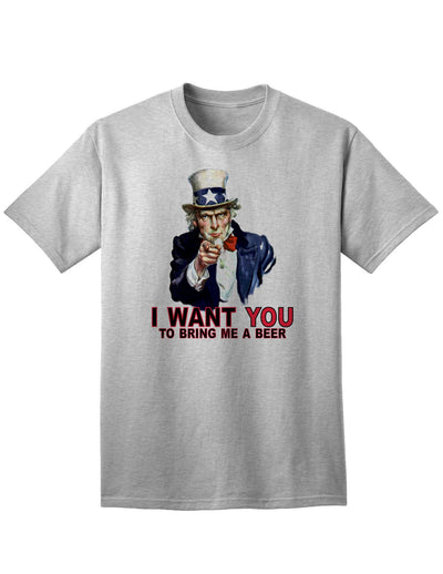 Patriotic Appeal: Adult T-Shirt - Quench Your Thirst with Uncle Sam-Mens T-shirts-Davson Sales-Small-Ash-Grey-Davson Sales