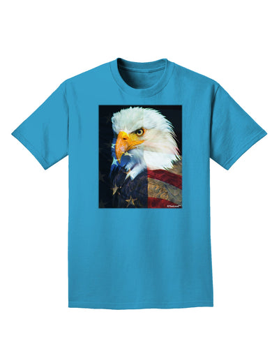 Patriotic Bald Eagle - American Flag Adult Dark T-Shirt by TooLoud-Mens T-Shirt-TooLoud-Turquoise-Small-Davson Sales