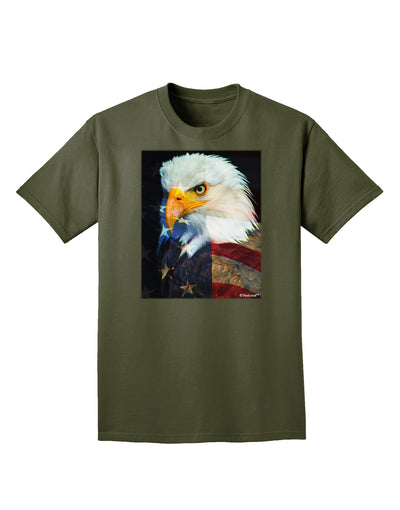 Patriotic Bald Eagle - American Flag Adult Dark T-Shirt by TooLoud-Mens T-Shirt-TooLoud-Military-Green-Small-Davson Sales