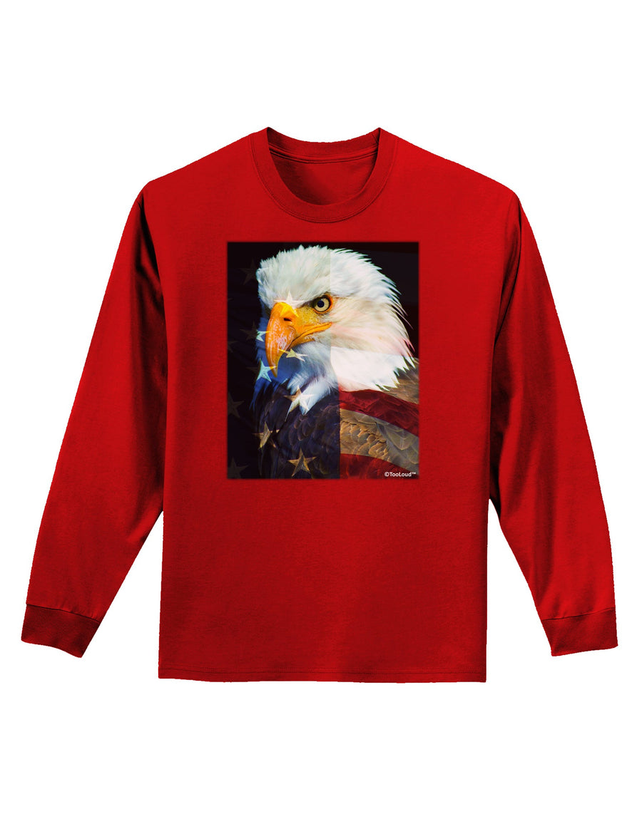 Patriotic Bald Eagle - American Flag Adult Long Sleeve Dark T-Shirt by TooLoud-TooLoud-Black-Small-Davson Sales