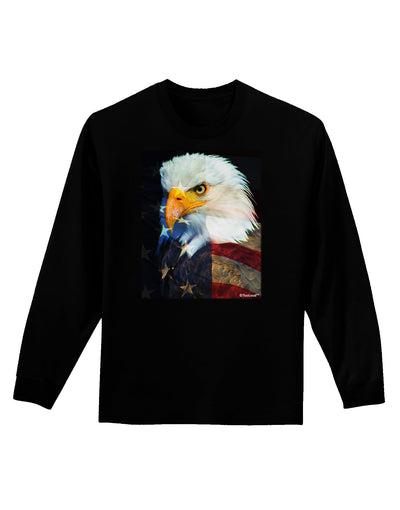 Patriotic Bald Eagle - American Flag Adult Long Sleeve Dark T-Shirt by TooLoud-TooLoud-Black-Small-Davson Sales