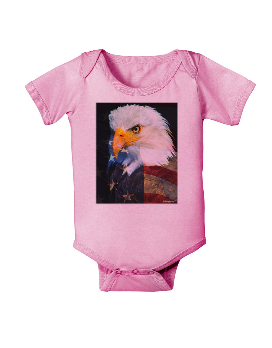 Patriotic Bald Eagle - American Flag Baby Romper Bodysuit by TooLoud-Baby Romper-TooLoud-White-06-Months-Davson Sales