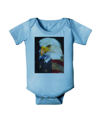 Patriotic Bald Eagle - American Flag Baby Romper Bodysuit by TooLoud-Baby Romper-TooLoud-Light-Blue-06-Months-Davson Sales