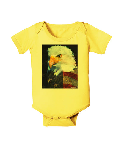 Patriotic Bald Eagle - American Flag Baby Romper Bodysuit by TooLoud-Baby Romper-TooLoud-Yellow-06-Months-Davson Sales