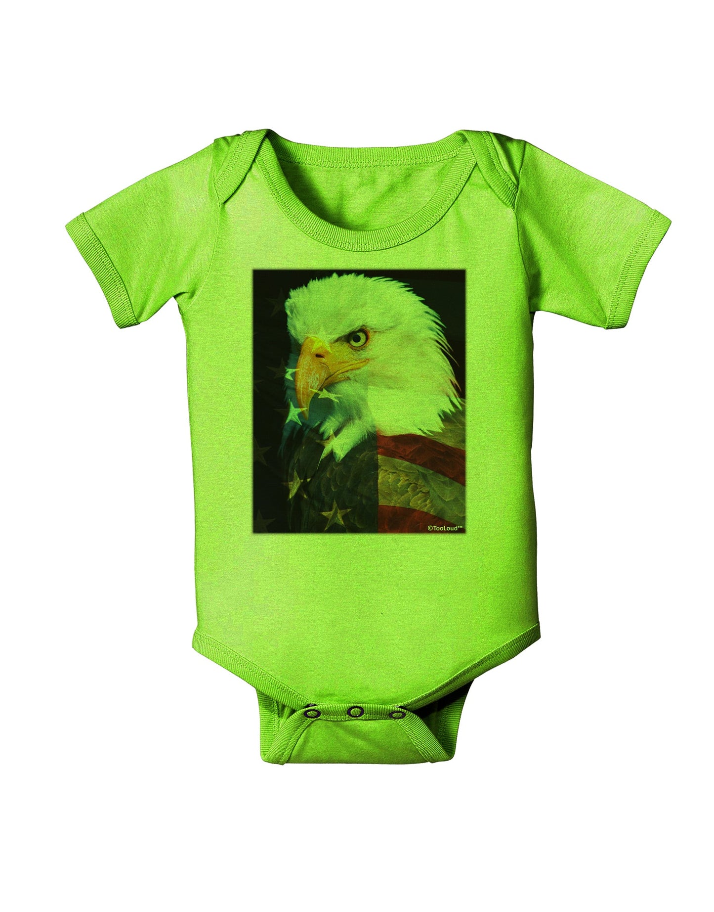 Patriotic Bald Eagle - American Flag Baby Romper Bodysuit by TooLoud-Baby Romper-TooLoud-Lime-Green-06-Months-Davson Sales