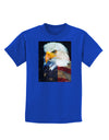 Patriotic Bald Eagle - American Flag Childrens Dark T-Shirt by TooLoud-Childrens T-Shirt-TooLoud-Royal-Blue-X-Small-Davson Sales