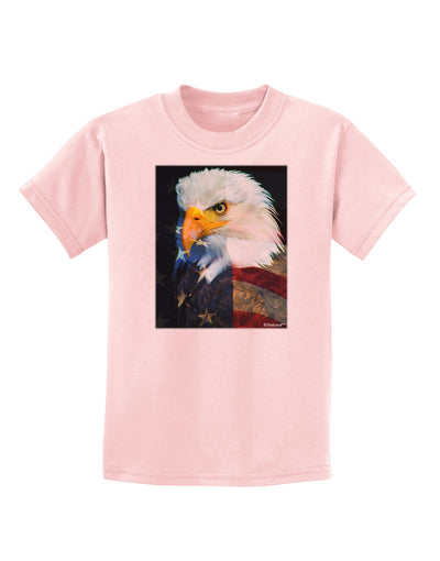 Patriotic Bald Eagle - American Flag Childrens T-Shirt by TooLoud-Childrens T-Shirt-TooLoud-PalePink-X-Small-Davson Sales