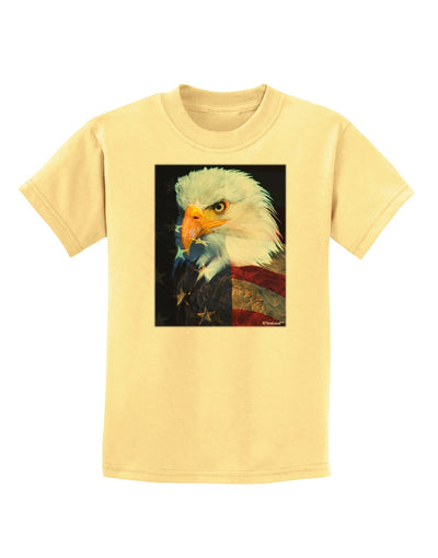 Patriotic Bald Eagle - American Flag Childrens T-Shirt by TooLoud-Childrens T-Shirt-TooLoud-Daffodil-Yellow-X-Small-Davson Sales