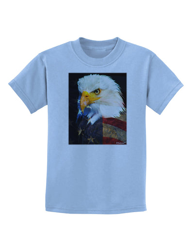 Patriotic Bald Eagle - American Flag Childrens T-Shirt by TooLoud-Childrens T-Shirt-TooLoud-Light-Blue-X-Small-Davson Sales