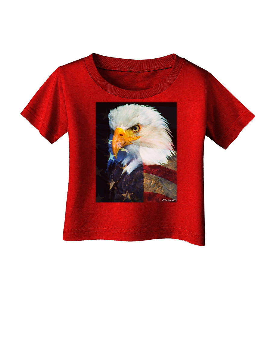 Patriotic Bald Eagle - American Flag Infant T-Shirt Dark by TooLoud-Infant T-Shirt-TooLoud-Black-06-Months-Davson Sales