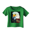 Patriotic Bald Eagle - American Flag Infant T-Shirt Dark by TooLoud-Infant T-Shirt-TooLoud-Clover-Green-06-Months-Davson Sales