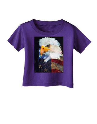 Patriotic Bald Eagle - American Flag Infant T-Shirt Dark by TooLoud-Infant T-Shirt-TooLoud-Purple-06-Months-Davson Sales