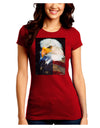 Patriotic Bald Eagle - American Flag Juniors Crew Dark T-Shirt by TooLoud-T-Shirts Juniors Tops-TooLoud-Red-Juniors Fitted Small-Davson Sales