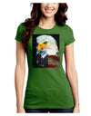 Patriotic Bald Eagle - American Flag Juniors Crew Dark T-Shirt by TooLoud-T-Shirts Juniors Tops-TooLoud-Kiwi-Green-Juniors Fitted X-Small-Davson Sales