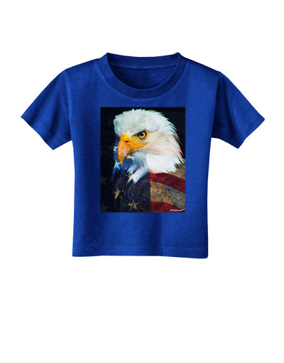 Patriotic Bald Eagle - American Flag Toddler T-Shirt Dark by TooLoud-Toddler T-Shirt-TooLoud-Royal-Blue-2T-Davson Sales