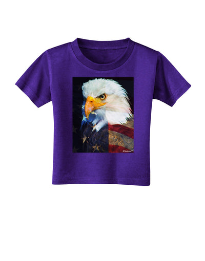 Patriotic Bald Eagle - American Flag Toddler T-Shirt Dark by TooLoud-Toddler T-Shirt-TooLoud-Purple-2T-Davson Sales