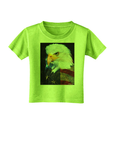 Patriotic Bald Eagle - American Flag Toddler T-Shirt by TooLoud-Toddler T-Shirt-TooLoud-Lime-Green-2T-Davson Sales