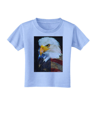 Patriotic Bald Eagle - American Flag Toddler T-Shirt by TooLoud-Toddler T-Shirt-TooLoud-Aquatic-Blue-2T-Davson Sales