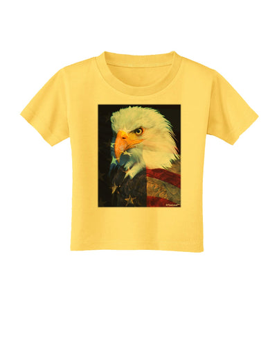 Patriotic Bald Eagle - American Flag Toddler T-Shirt by TooLoud-Toddler T-Shirt-TooLoud-Yellow-2T-Davson Sales