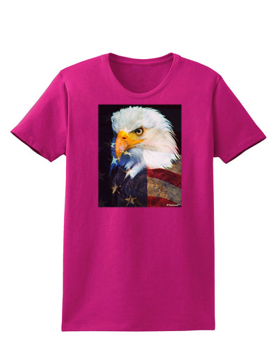 Patriotic Bald Eagle - American Flag Womens Dark T-Shirt by TooLoud-Womens T-Shirt-TooLoud-Hot-Pink-Small-Davson Sales