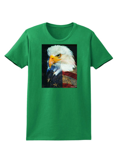 Patriotic Bald Eagle - American Flag Womens Dark T-Shirt by TooLoud-Womens T-Shirt-TooLoud-Kelly-Green-X-Small-Davson Sales