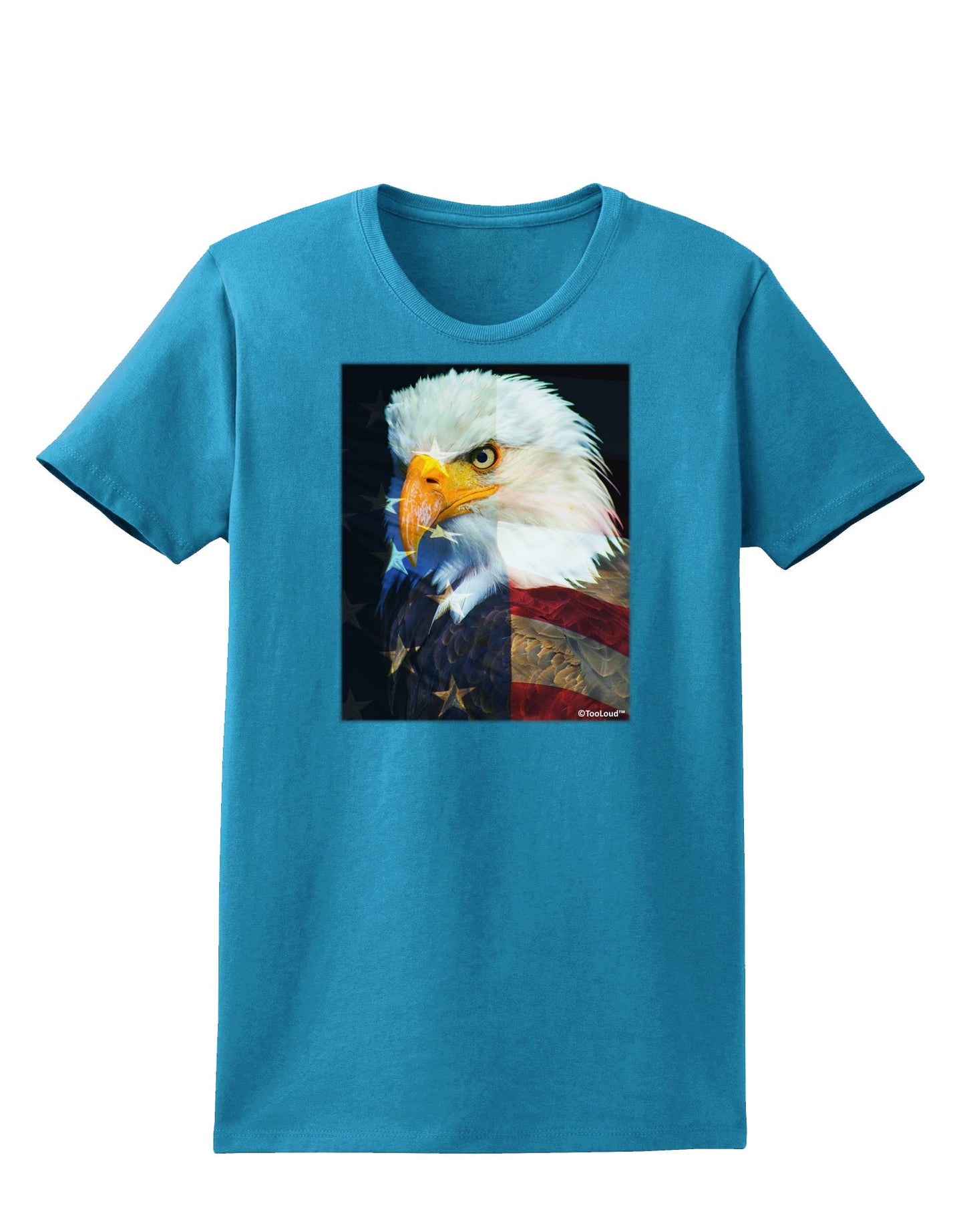 Patriotic Bald Eagle - American Flag Womens Dark T-Shirt by TooLoud-Womens T-Shirt-TooLoud-Turquoise-X-Small-Davson Sales