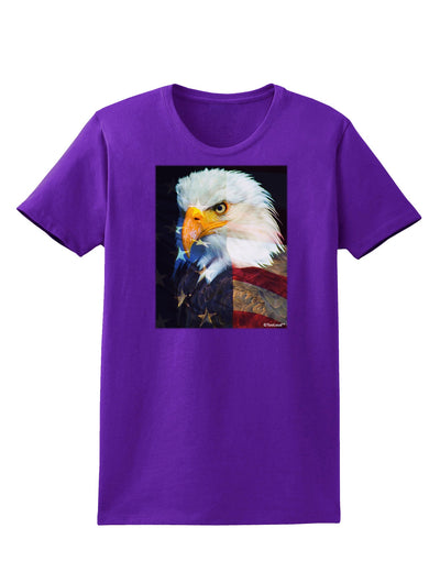 Patriotic Bald Eagle - American Flag Womens Dark T-Shirt by TooLoud-Womens T-Shirt-TooLoud-Purple-X-Small-Davson Sales