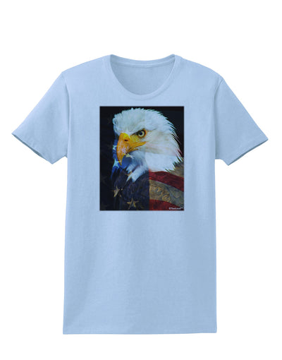 Patriotic Bald Eagle - American Flag Womens T-Shirt by TooLoud-Womens T-Shirt-TooLoud-Light-Blue-X-Small-Davson Sales