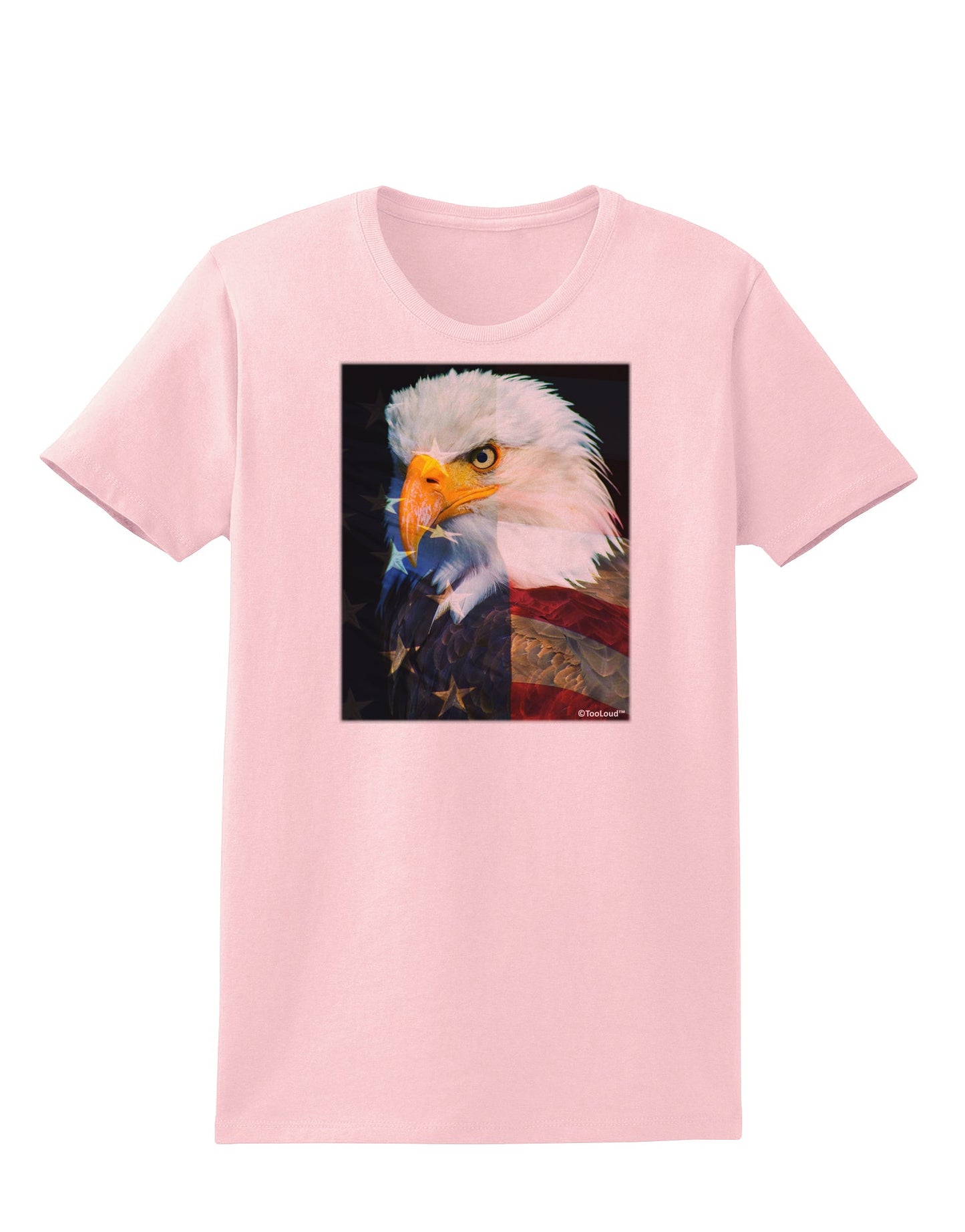 Patriotic Bald Eagle - American Flag Womens T-Shirt by TooLoud-Womens T-Shirt-TooLoud-PalePink-X-Small-Davson Sales