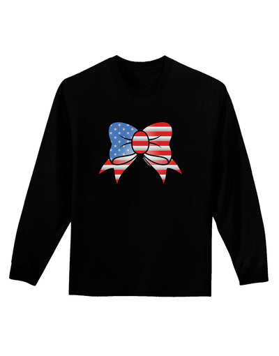 Patriotic Bow Adult Long Sleeve Dark T-Shirt-TooLoud-Black-Small-Davson Sales