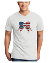 Patriotic Bow Adult V-Neck T-shirt-Mens V-Neck T-Shirt-TooLoud-White-Small-Davson Sales