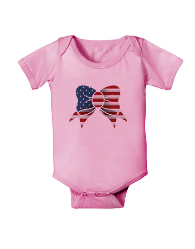 Patriotic Bow Baby Romper Bodysuit-Baby Romper-TooLoud-Pink-06-Months-Davson Sales