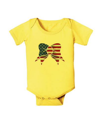 Patriotic Bow Baby Romper Bodysuit-Baby Romper-TooLoud-Yellow-06-Months-Davson Sales