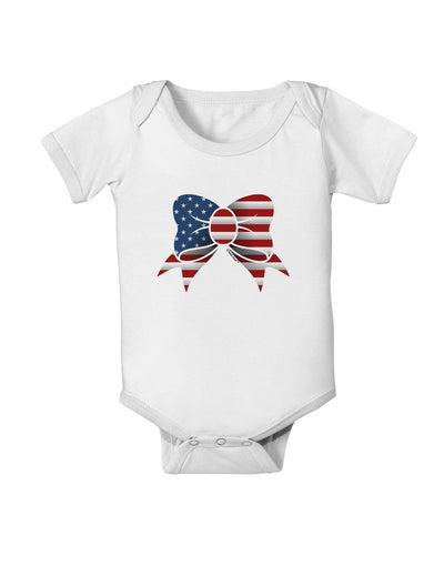 Patriotic Bow Baby Romper Bodysuit-Baby Romper-TooLoud-White-06-Months-Davson Sales