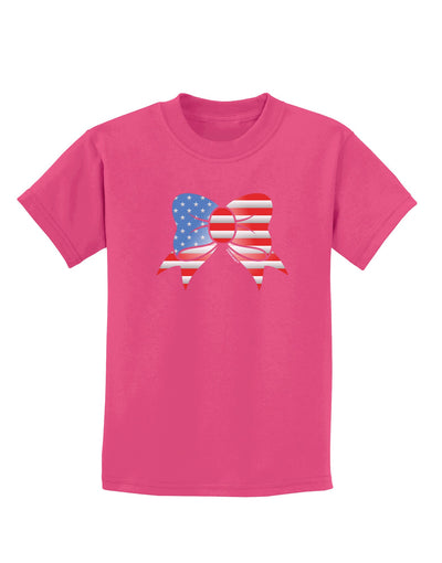 Patriotic Bow Childrens Dark T-Shirt-Childrens T-Shirt-TooLoud-Sangria-X-Small-Davson Sales