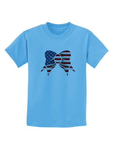 Patriotic Bow Childrens T-Shirt-Childrens T-Shirt-TooLoud-Aquatic-Blue-X-Small-Davson Sales