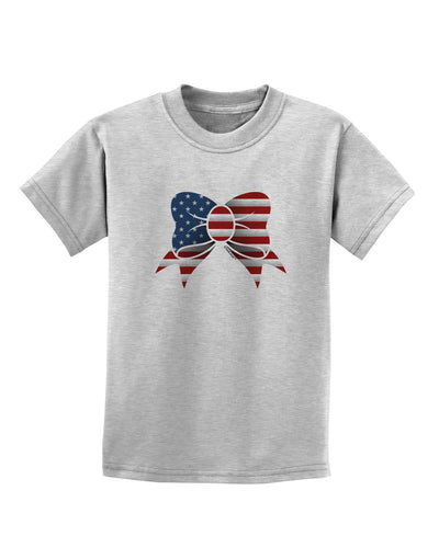 Patriotic Bow Childrens T-Shirt-Childrens T-Shirt-TooLoud-AshGray-X-Small-Davson Sales