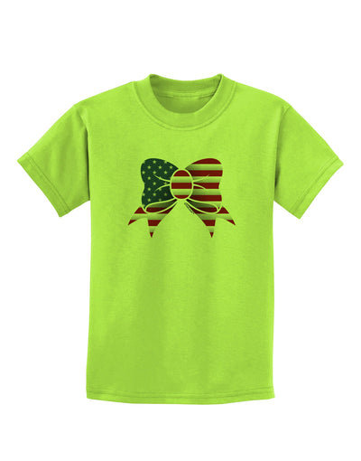 Patriotic Bow Childrens T-Shirt-Childrens T-Shirt-TooLoud-Lime-Green-X-Small-Davson Sales