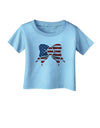 Patriotic Bow Infant T-Shirt-Infant T-Shirt-TooLoud-Aquatic-Blue-06-Months-Davson Sales