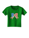 Patriotic Bow Toddler T-Shirt Dark-Toddler T-Shirt-TooLoud-Clover-Green-2T-Davson Sales