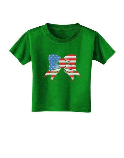 Patriotic Bow Toddler T-Shirt Dark-Toddler T-Shirt-TooLoud-Clover-Green-2T-Davson Sales