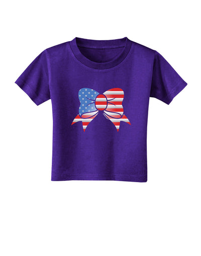 Patriotic Bow Toddler T-Shirt Dark-Toddler T-Shirt-TooLoud-Purple-2T-Davson Sales