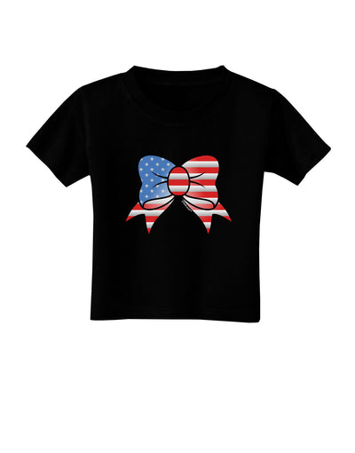 Patriotic Bow Toddler T-Shirt Dark-Toddler T-Shirt-TooLoud-Black-2T-Davson Sales