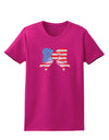 Patriotic Bow Womens Dark T-Shirt-TooLoud-Hot-Pink-Small-Davson Sales