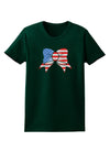 Patriotic Bow Womens Dark T-Shirt-TooLoud-Forest-Green-Small-Davson Sales